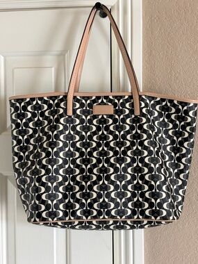 Coach Black Signature Tote with Blush Trim